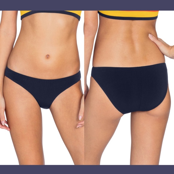 NEW Robin Piccone Ava Classic Bikini‎ Bottoms in Navy Blue [ Small ] - Picture 1 of 11